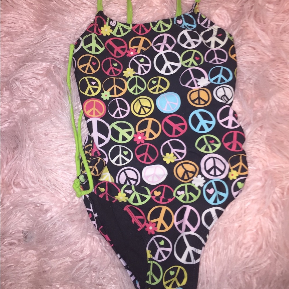 Peace sign swimming suit